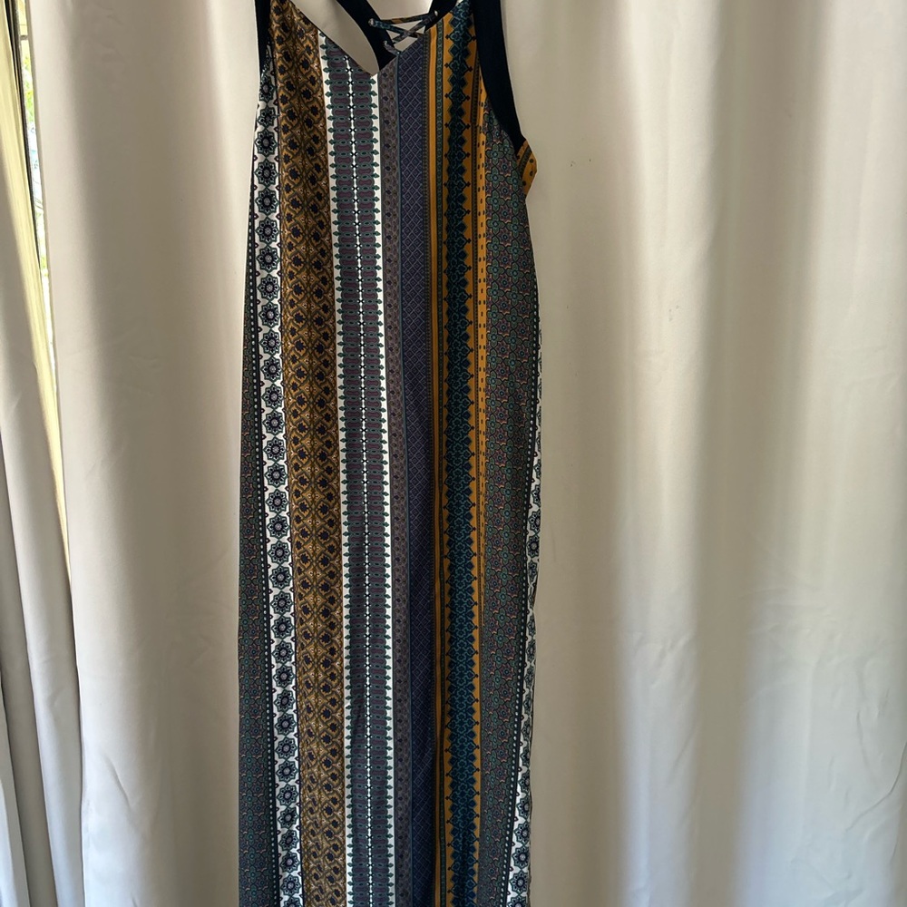 Honey Punch Multicolor Striped Maxi Dress: size medium large
